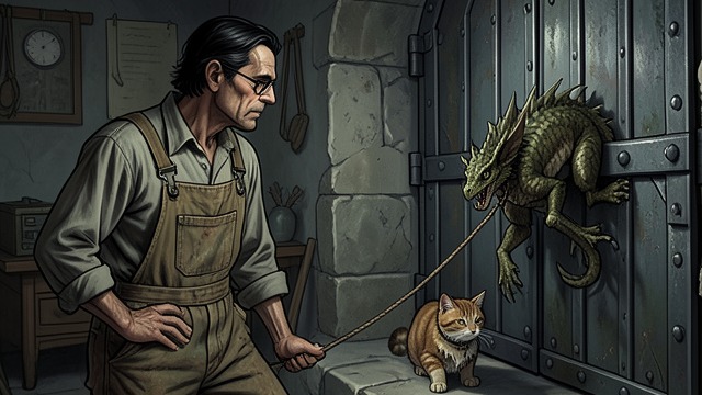 A Stranger’s Captivity from "My Father's Dragon". Suffering Made Personal The cat’s testimony Old Alley Cat describes Baby Dragon’s tether, exhausting work, and punishments.