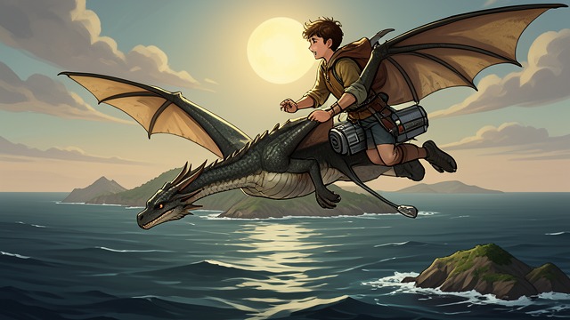 A Destination Chosen Together from "My Father's Dragon". Freedom in Motion Leaving the island Elmer and Baby Dragon fly toward Island of Tangerina, choosing to depart rather than return to the animals.