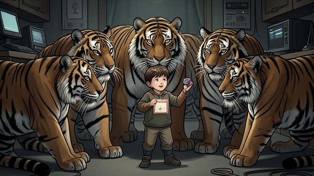 The Tigers’ Hunger from "My Father's Dragon". Appetite at the Center The threat Seven Tigers surround Elmer because they are hungry and regard him as a possible meal.
