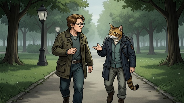 The Park Conversation from "My Father's Dragon". An Idea Takes Flight Shared confidence Elmer and Old Alley Cat walk together and talk about his wish to fly.