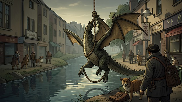 The Tethered Route from "My Father's Dragon". A Living Ferry Control The animals tie The dragon’s rope around Baby Dragon’s neck and restrict his movement to the river crossing.