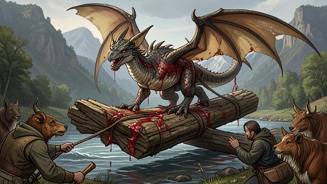 Punishment for Complaints from "My Father's Dragon". Force Maintains the System Coercion The animals make Baby Dragon carry heavy loads and work long hours. When he complains, they twist his wings and beat him.