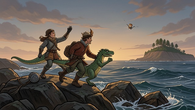 No Return to the Island from "My Father's Dragon". Departure Without Regret The last call A small voice from Wild Island calls for the dragon as Elmer and Baby Dragon pass over Ocean Rocks. They continue away.