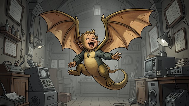 The Dragon’s Excitement from "My Father's Dragon". Joy in Unrestricted Movement A first response Baby Dragon races in circles and tries to turn a somersault.