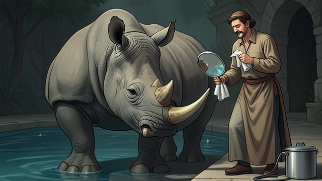 Rhinoceros’s Insecurity from "My Father's Dragon". A Need for Reassurance The old tusk Rhinoceros says his tusk has turned yellow-gray and that he finds himself ugly.