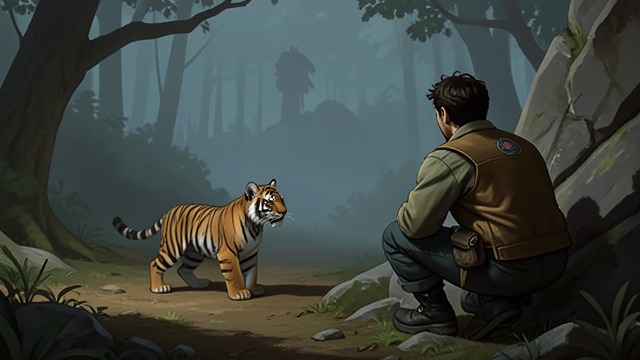 A Human Among Predators from "My Father's Dragon". Danger Made Explicit The accusation The Tigers identify Elmer as a trespasser and threaten to eat him. He cannot rely on being understood or welcomed.