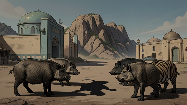 The Invasion Theory from "My Father's Dragon". Misread Encounters Accumulated clues Wild Boars find the Tigers, Rhinoceros, and Lion occupied with unfamiliar objects and grooming.