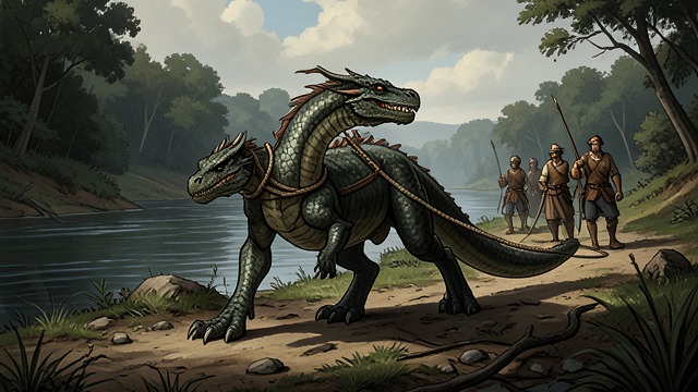 A Route of Forced Movement from "My Father's Dragon". The Tethered Service Control at a distance The rope keeps Baby Dragon within the crossing route and lets the animals manage where he goes.