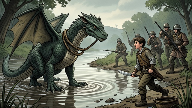 Meeting at the Bank from "My Father's Dragon". Trust Under Pressure Recognition Baby Dragon sees Elmer and urgently asks him to hurry. Elmer responds by approaching with his knife and working on the rope.