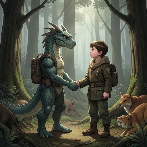 Elmer and Baby Dragon’s Trust from "My Father's Dragon". This flow traces the gradual trust between a rescuer and a captive whose first meeting becomes a shared escape.