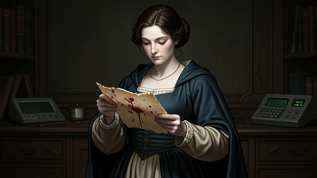 The Bloodstained Letter from "Cyrano de Bergerac". The Bloodstained Letter A final message recovered Roxane finds a letter on Christian after the fatal shot and reads it as evidence of the depth of his love.