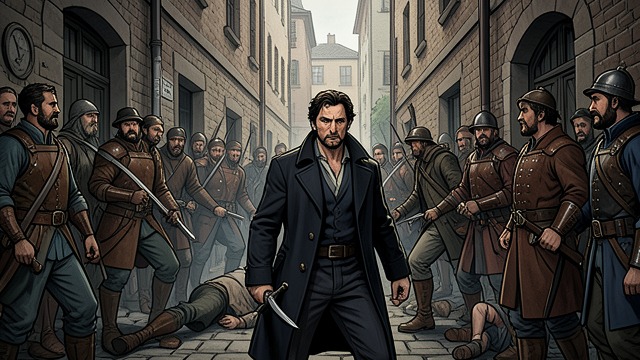 The Street Ambush from "Cyrano de Bergerac". The Street Ambush A hundred attackers Cyrano learns that Ligniere is being hunted by men waiting at Porte de Nesle, raising the scale from individual duels to…