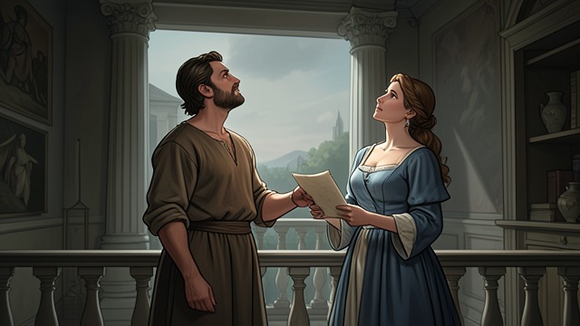 Letters and the Balcony from "Cyrano de Bergerac". Letters and the Balcony A voice made persuasive Cyrano’s letter helps Christian resume the courtship; later Cyrano speaks the declaration from the shadows…