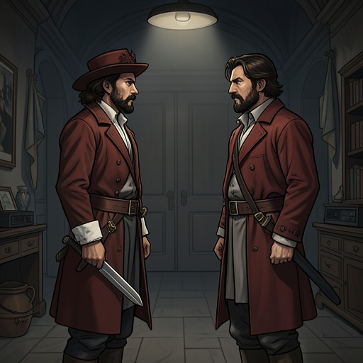 Cyrano and Christian from "Cyrano de Bergerac". This relationship thread follows a rivalry that becomes a partnership and friendship, then returns as a difficult question of truth and ownership.