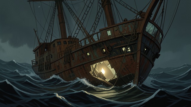 The Ship Is Lost from "The Swarm". Mastery Is Not Control The carrier sinks The Independence breaks apart despite its technology, command structure, and military force.