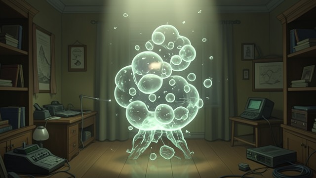 Jelly Becomes a Collective from "The Swarm". The Amoebic Mass Form from many cells The scientists observe individual cells aggregating into a luminous, shape-changing mass.