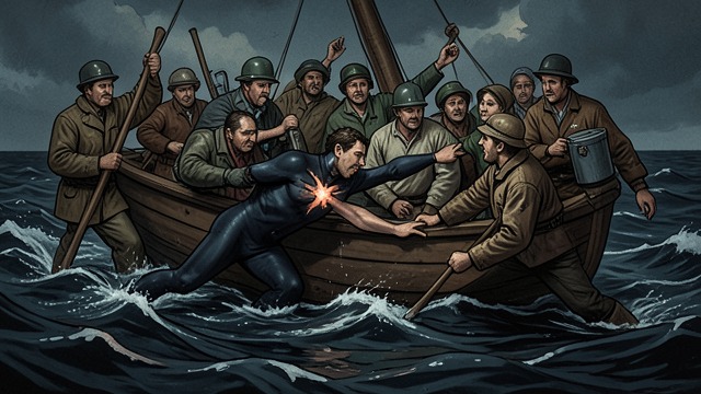 A Final Sacrifice from "The Swarm". The Last Rescue Loss in the well deck Greywolf helps others survive the Yrr attack, then dies after being shot during the ship’s evacuation.