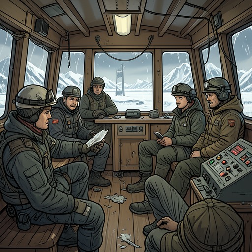 The Independence Goes Down from "The Swarm". The Independence’s attempt to stage a biological counteroffensive spirals into a shipboard catastrophe that costs lives and strands survivors in the Arctic.