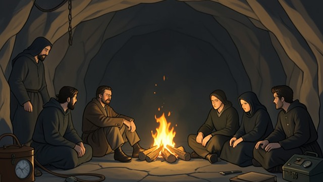 Hospitality at the Cave from "Thus Spoke Zarathustra". Hospitality at the Cave A refuge offered Zarathustra welcomes the visitors, promises security, and makes his cave their resting place.