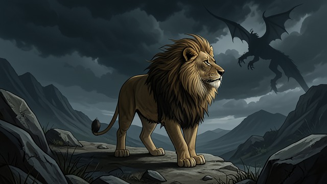 The Lion’s Sacred No from "Thus Spoke Zarathustra". The Lion’s Sacred No Inherited commands resisted The lion confronts the dragon of “Thou shalt,” which claims that every value has already been made.