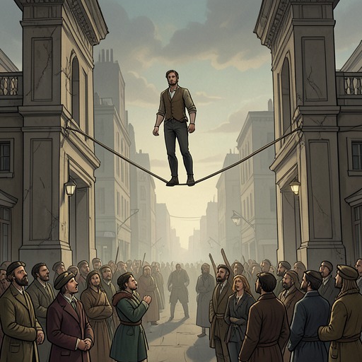The Tightrope Walker’s Passage from "Thus Spoke Zarathustra". This flow reframes the tightrope walker’s performance and fatal fall as a miniature drama of human existence between animal life and the Superman.