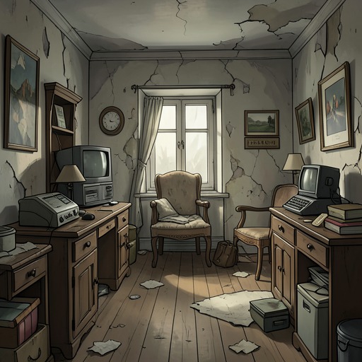 The Hotels and Rooms Louise Leaves Behind from "Maigret and the Dead Girl". This flow traces Louise’s sequence of precarious accommodations and how each rented room records a different stage of her instability.
