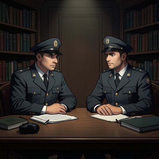 Maigret and Janvier’s Working Trust from "Maigret and the Dead Girl". This flow traces the practical, relatively quiet partnership between Maigret and Janvier as they share the burdens of the investigation.