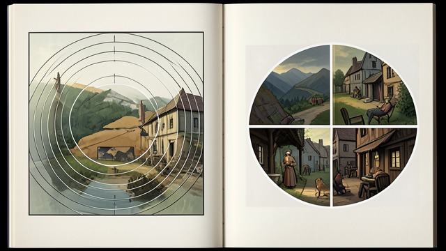 Two Maps of One Village from "The Parallax View". A Community Seen Twice Conflicting village plans Members of the Winnebago tribe draw their village either as concentric circles or as two divided halves.