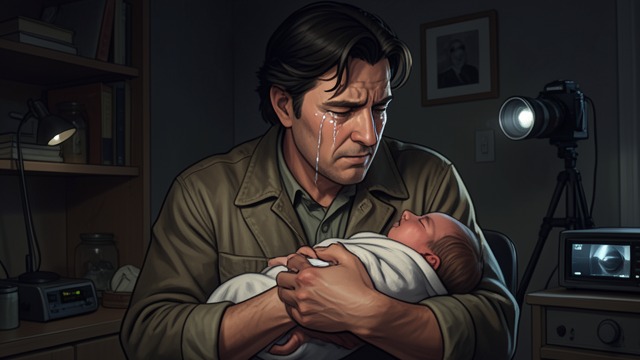 The Fright of Real Tears from "The Parallax View". A Camera Meets Intimacy An exposed moment A father holds his newborn child and cries before the documentary camera.