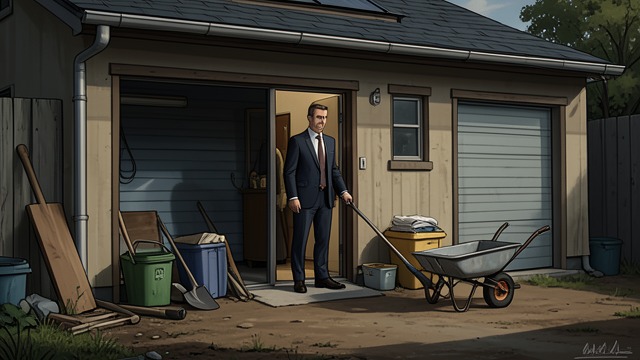 A Rent for Yard Work from "The Rainmaker". A Room Above the Garage Cheap Lodging Miss Birdie rents Rudy an apartment above her garage at a low monthly rate, with yard work included.