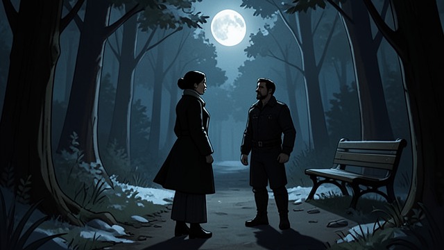 The Reunion in Winter from "L'Amour et les Forêts". The Reunion in Winter A Return at the Gate Bénédicte arrives outside Christian’s home without warning, having imagined the return during the long separation.