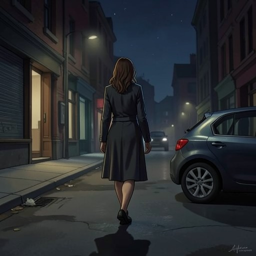Aurélie’s Stalking Ordeal from "L'Amour et les Forêts". This flow traces how a brief encounter turns into sustained stalking, fear, and a refuge in shared testimony.
