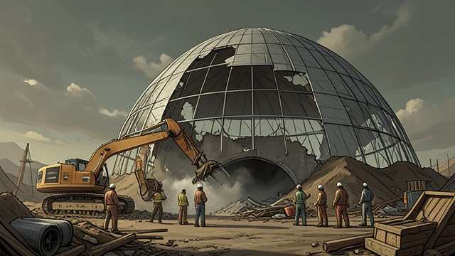The Dome Dismantled from "Strike". The Dome Dismantled A decision against repetition The survivors see the dome being dismantled and Project Alcatraz abandoned.