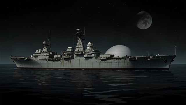 The Waiting Line from "Strike". The Waiting Line An invasion ready to move A line of large attack ships waits outside the future dome.