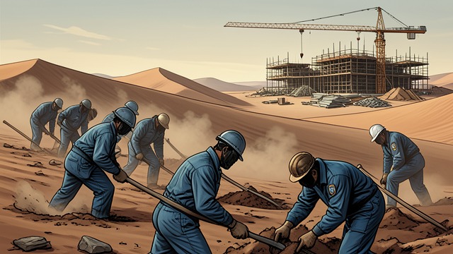 A Work Camp in Motion from "Strike". A Work Camp in Motion Numbers replace names Tucker sees patients discharged with numbers, then is sent among laborers who dig and build in the desert heat.