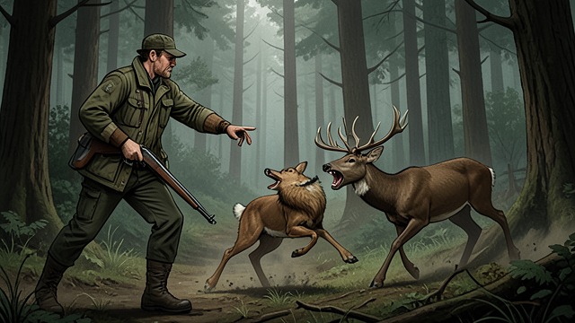 The Deer and the Dog from "Out Stealing Horses". The Deer and the Dog A Memory of Violence Lars Haug recalls shooting an Alsatian that was chasing two young deer.