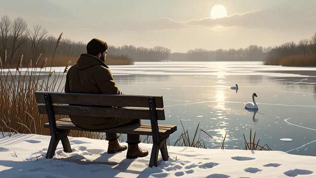 Swan Lake in Winter from "Out Stealing Horses". Swan Lake in Winter A Private Name Trond calls the lake Swan Lake and visits a bench near the reeds with Lyra.