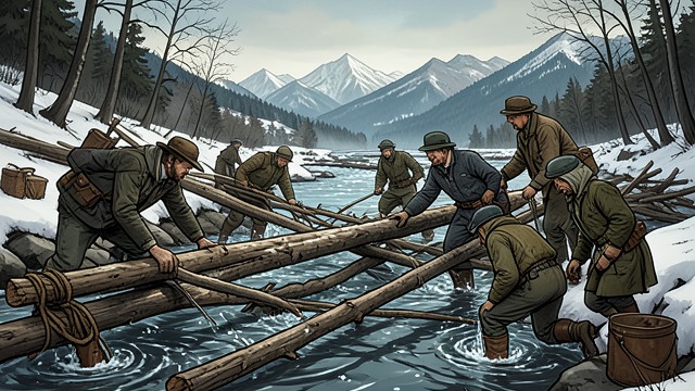 Timber Across the Border from "Out Stealing Horses". Timber Across the Border A Laboring River Trond’s father sends timber downstream toward Sweden.