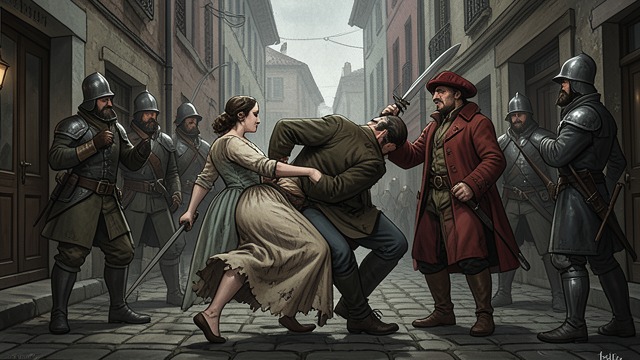 The Failed Abduction from "The Hunchback of Notre Dame". Seized in the Streets Attack and rescue Quasimodo and his companion seize Esmeralda as she walks home.