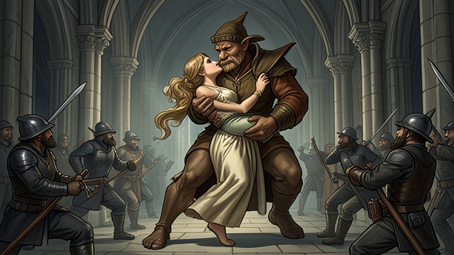 The Sanctuary Rescue from "The Hunchback of Notre Dame". A Sudden Intervention Defiance of the sentence As officials prepare to remove Esmeralda, Quasimodo descends the cathedral front, defeats the executioners, and…