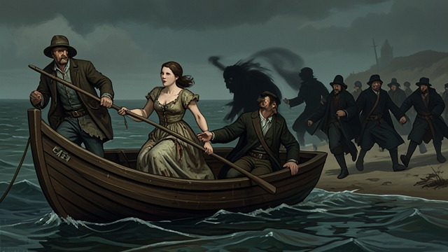 The Final Execution from "The Hunchback of Notre Dame". A Rescue Too Late Flight and recapture Esmeralda escapes Notre-Dame by boat with Pierre Gringoire and a silent companion.