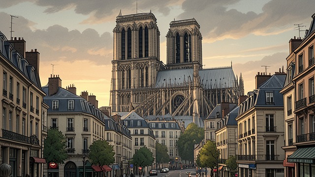 A City of Many Eras from "The Hunchback of Notre Dame". Buildings as Layers Styles coexist Houses, churches, colleges, palaces, and fortifications display different periods and purposes.