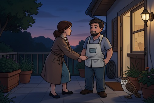 Frederick speaks again after seeing an owl from "All the Light We Cannot See". Frederick’s return to speech follows an owl’s sudden visit to the patio, turning an established, quiet routine into a brief encounter that changes what the…