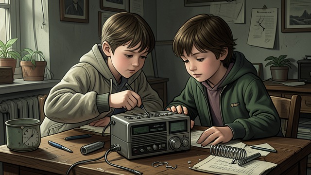 A Radio from Scraps from "All the Light We Cannot See". A Radio from Scraps Discovery Werner and Jutta find a broken radio in refuse. He studies its parts and repairs its coil until a signal emerges.