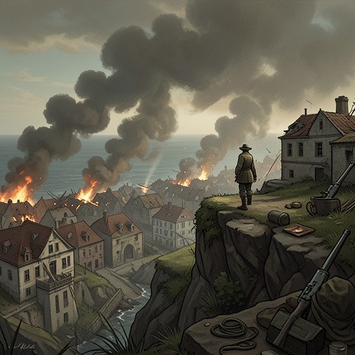 The Siege and Its Aftermath from "All the Light We Cannot See". This flow follows Saint-Malo from occupied stronghold to bombardment, liberation, and the survivors’ difficult return to civilian life.