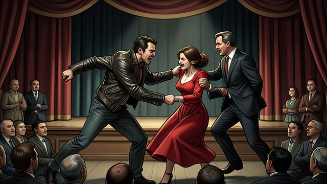Harry's Protest from "Chowringhee". The Act Turns Personal Jealousy Harry resents the audience’s contact with Connie and threatens to attack a spectator.