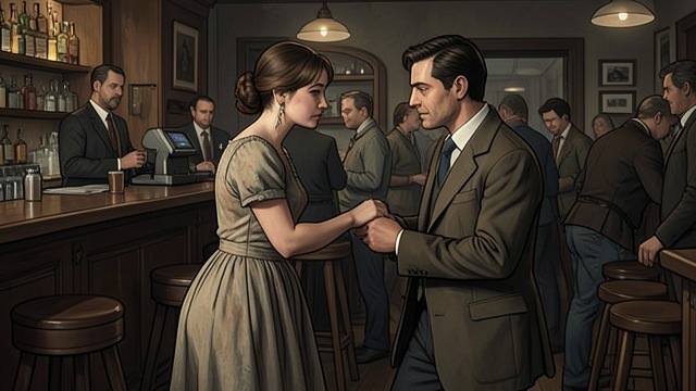 A Courtship Across the Bar from "Chowringhee". Love in a Hostile Room Meeting Robert Adam notices Jane while she serves drinks. Their quiet affection develops amid the noise and harassment of the bar.