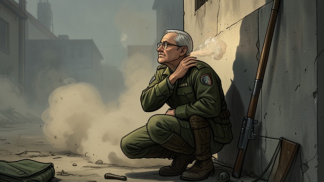 A Soldier’s Reassurance from "Life After Life". A Presence Under Fire The Approaching Plane A soldier sees an enemy aircraft attacking the building where his unit is positioned.