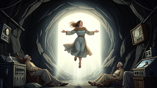 Through the Dark Tunnel from "Life After Life". A Passage to Light Leaving the Room The woman describes floating upward and entering a dark tunnel.