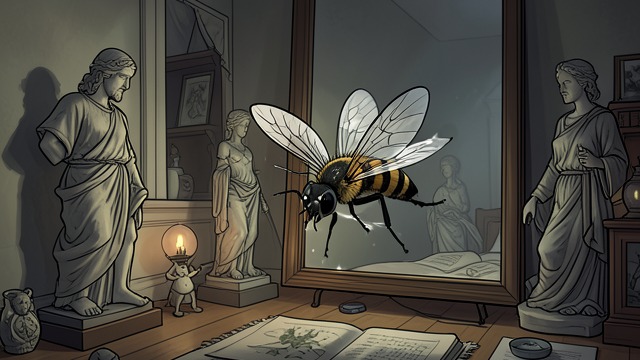 Domestic Life Described from "The Adventures of Maya the Bee". A Fly’s Household History Rooms and Objects Puck describes hatching in a human room, flying between statues, and repeatedly colliding with a mirror.